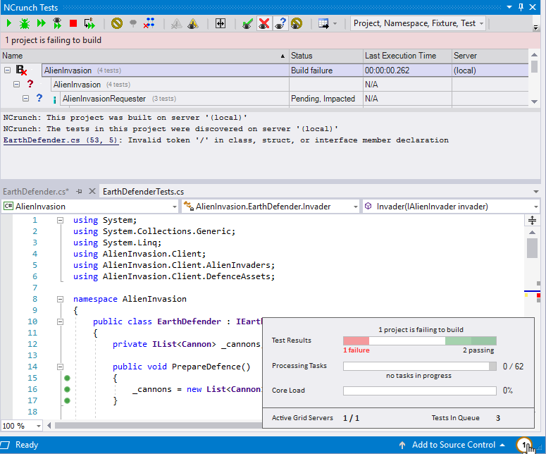 Inline coverage in NCrunch